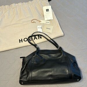 Black Hogan Handbag- Italian Black Leather